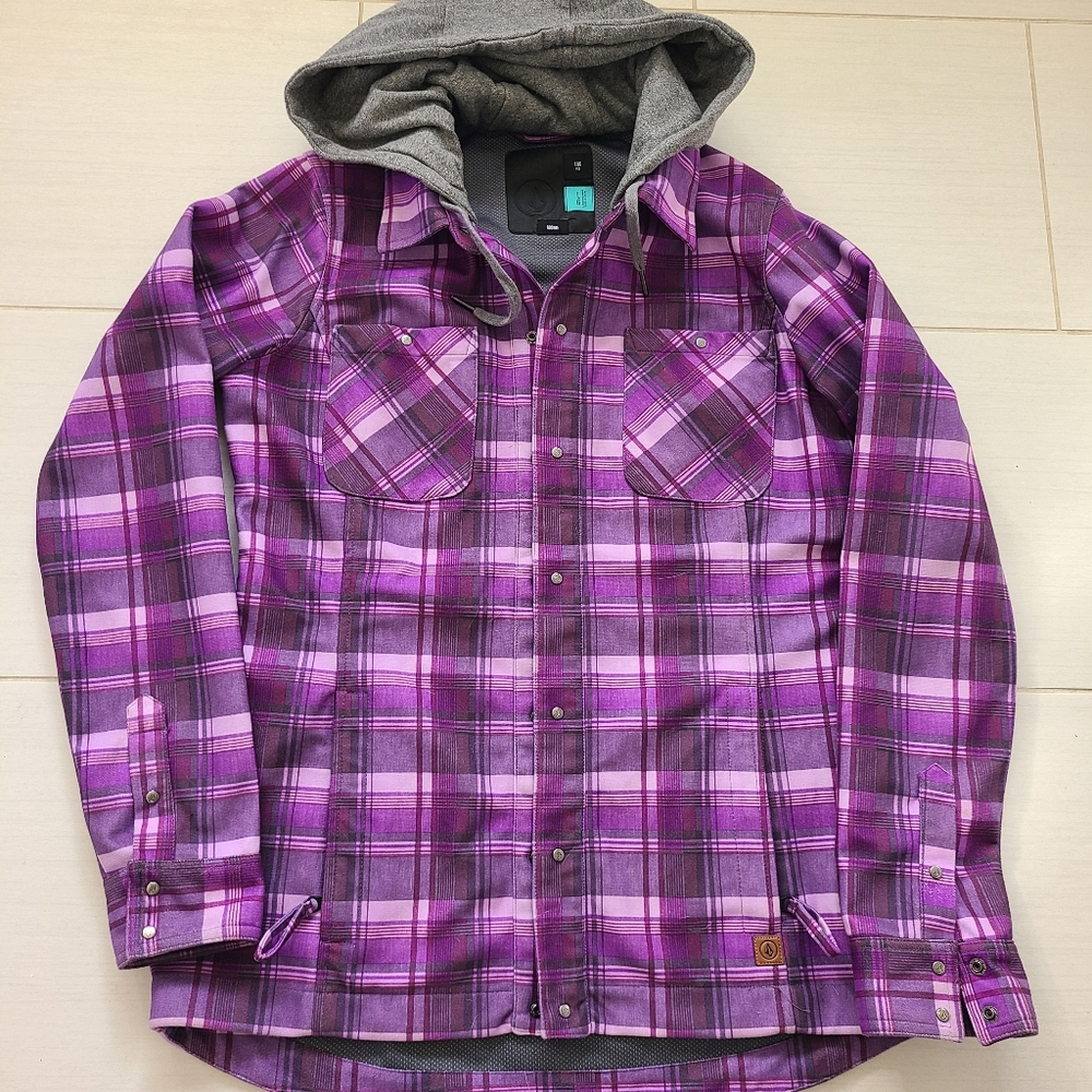 Women's Volcom Circle Flannel Jacket Size Large (… - image 7